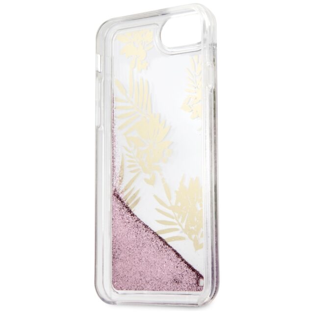 Guess GUHCP7GLUPPI iPhone 6/7/8/SE 2020 pink hard case Palm Springs Glitter Liquid - imagine 8