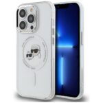 Karl Lagerfeld KLHMP14LHLSKCH iPhone14 Pro 6.1" white hardcase IML Metal Karl&Choupette Head MageSaf