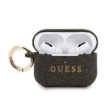Guess GUACAPSILGLBK AirPods Pro cover black Silicone Glitter