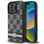 DKNY DKHCP16LPCPTSSK iPhone 16 Pro 6.3" black hardcase Checkered Pattern & Printed Stripes