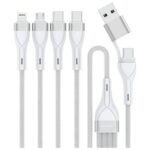 Kabel USB-C/USB-A 4smarts 4w1 1.2m biały