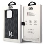 Karl Lagerfeld KLHCP15LPKLPKLK iPhone 15 Pro 6.1" black hardcase Leather Monogram Hot Stamp Me - imagine 8