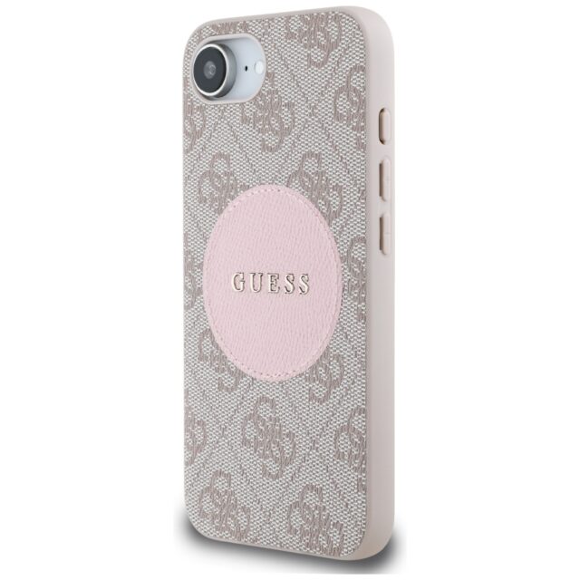 Case Guess 4G Circle Classic Logo MagSafe for iPhone 16e pink - imagine 2