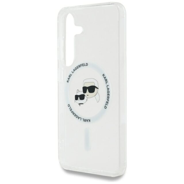 Case Karl Lagerfeld Button Karl & Choupette Heads Printed Logo MagSafe for Samsung Galaxy S25+ - imagine 6