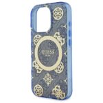Guess GUHMP16LH4PYEEB iPhone 16 Pro 6.3" blue hardcase IML Peony On 4G Background MagSafe - imagine 6