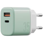 Wall charger Bazic GoPort Velox Kit USB-C/USB-A GaN 35W with cable green - imagine 4