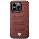 BMW BMHMP14L22RPSR case iPhone 14 Pro 6.1" burgundy Leather Seats Pattern MagSafe - imagine 3