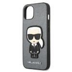 Karl Lagerfeld KLHCP13SOKPGiPhone 13 mini 5,4" silver hardcase Saffiano Ikonik Karl`s Patch - imagine 6