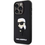 Karl Lagerfeld KLHCP14L3DRKINK iPhone 14 Pro 6.1" black hardcase Rubber Ikonik 3D - imagine 2