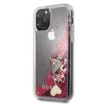 Guess GUHCN58GLHFLRA iPhone 11 Pro 5,8" raspberry hard case Glitter Hearts - imagine 2