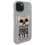 Nimmy case iPhone 15 6.1" gray Glasses Cool Dog - imagine 2