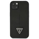 Guess GUHCP13SPSATLK iPhone 13 mini 5,4" black hardcase SaffianoTriangle Logo - imagine 3