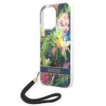 Guess GUOHCP14LHFLSB iPhone 14 Pro 6,1" blue hardcase Flower Strap - imagine 5