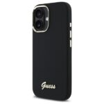 Guess GUHCP16SSMBSLK iPhone 16 6.1" black hardcase Silicone Script Metal Logo & Frame - imagine 2