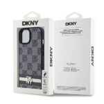 DKNY DKHCP15SPCPTSSK iPhone 15 / 14 / 13 6.1 inch black hardcase Leather Checkered Mono Pattern & Pr - imagine 8