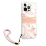 Guess GUHCP13LKMABPI iPhone 13 Pro / 13 6,1" pink hardcase Marble Strap Collection - imagine 4