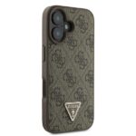 Guess GUHCP16SP4TDPW iPhone 16 6.1" brown hardcase Leather 4G Triangle Strass MagSafe - imagine 4