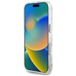 Case Guess Glitter Flowers Triangle Buttons MagSafe for iPhone 16 Pro white - imagine 5