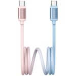 Cable USAMS Bicolor Series SJ756 PD 60W USB-C/USB-C  1.2m blue and pink