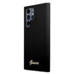 Guess GUHCS22LLSLMGBK S22 Ultra S908 black hardcase Silicone Script Metal Logo - imagine 2