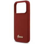 Case Guess Silicone Script Metal Logo MagSafe for iPhone 17 Pro magenta - imagine 6