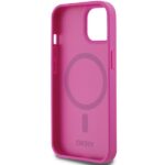 DKNY DKHMP15SPSHRPSP iPhone 15 / 14 / 13 6.1 inch pink hardcase Leather Pattern Metal Logo MagSafe - imagine 7