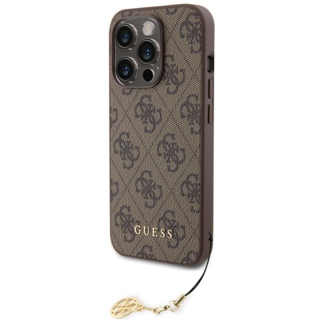 Guess GUHCP15LGF4GBR iPhone 15 Pro 6.1" brown hardcase 4G Charms Collection - imagine 2