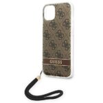 Guess GUOHCP14SH4STW iPhone 14 / 15 / 13 6.1" brown hardcase 4G Print Strap - imagine 6