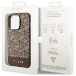 Guess GUHMP14LHGCFSEW iPhone 14 Pro 6.1" brown hard case GCube Stripes MagSafe - imagine 8