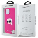 Karl Lagerfeld KLHMP15SSKHPPLF iPhone 15 6.1" fuschia hardcase Silicone Karl Head Print MagSafe - imagine 8