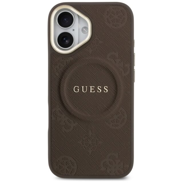 Case Guess Peony Hot Stamp MagSafe for iPhone 17 brown - imagine 3