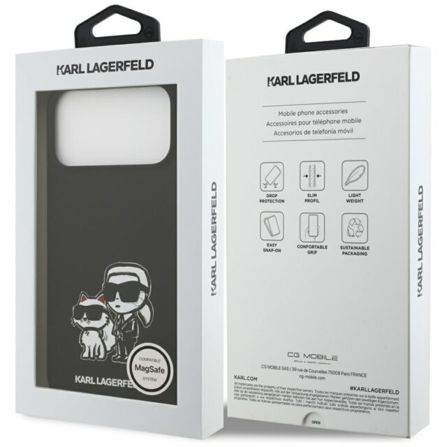 Case Karl Lagerfeld Silicone K&C Sketch  & Logo MagSafe for iPhone 17 Pro Max black - imagine 8