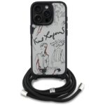 Case Karl Lagerfeld Crossbody Grained    Pattern & Logo for iPhone 16 Pro grey - imagine 2
