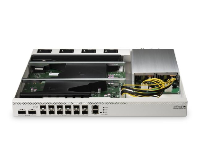 MikroTik CCR2216-1G-12XS-2XQ | Router | 12x SFP28, 2x QSFP28, 1x RJ45 1000Mb/s, 2x M.2 SATA - imagine 3