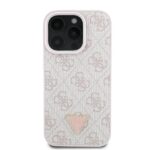 Guess GUHCP16XP4TDPP iPhone 16 Pro Max 6.1" pink hardcase Leather 4G Triangle Strass MagSafe - imagine 3