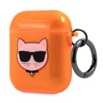 Karl Lagerfeld KLA2UCHFO AirPods cover orange Choupette - imagine 3