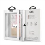 Karl Lagerfeld KLHCPXPABGNU iPhone X pink gold hard case Liquid Glitter - imagine 5