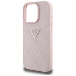 Case Guess Hot Stamp 4G Pattern Triangle Metal Logo for iPhone 16 Pro Max pink - imagine 6