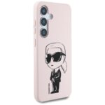 Case Karl Lagerfeld Silicone Graffiti Ikonik Printed Logo MagSafe for Samsung Galaxy S25 pink - imagine 4
