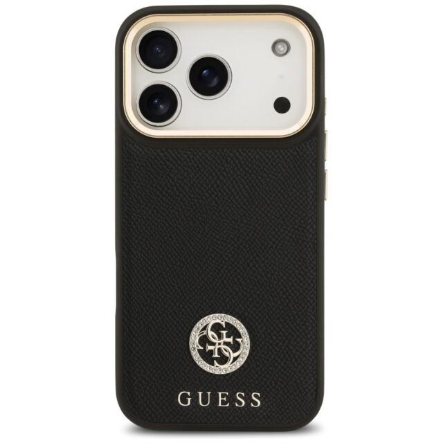 Case Guess Grained Strass Logo MagSafe for iPhone 17 Pro black - imagine 3