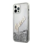 Guess GUHCP12MGLVSSI iPhone 12/12 Pro 6,1" silver hardcase Glitter Vintage Script - imagine 2