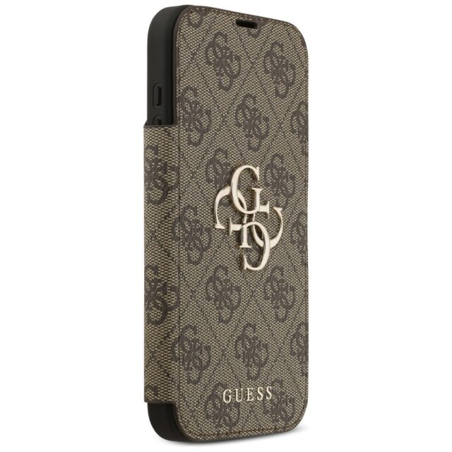 Guess Book 4G Metal Logo Case for iPhone 17 Pro Max Brown - imagine 4