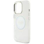 Case Guess IML Metal Colored Circle Classic Logo MagSafe for iPhone 16 Pro Max white - imagine 6
