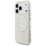 Guess IML Flowers Electro Pearl Strap MagSafe Case for iPhone 17 Pro White - imagine 3