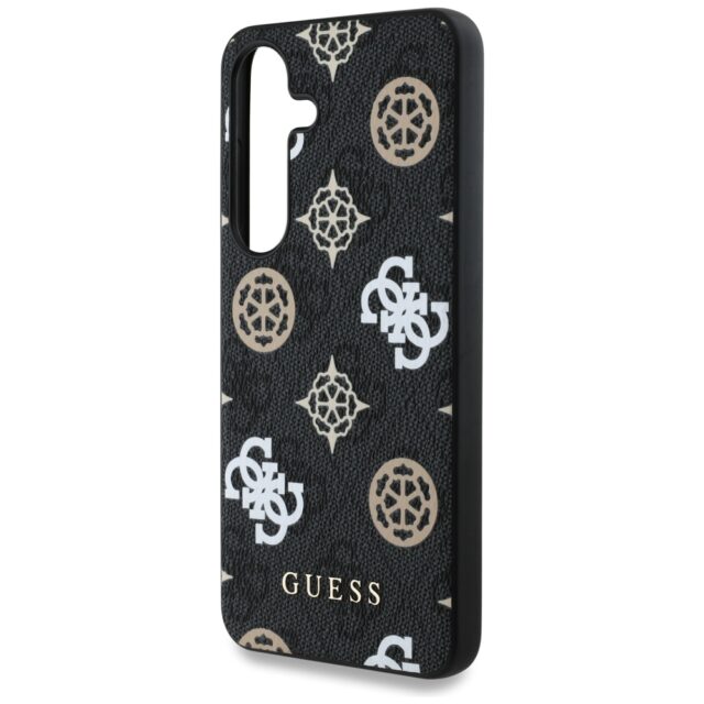 Case Guess 4G Printed Colored Peony Pattern MagSafe to Samsung Galaxy S25 black - imagine 6