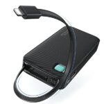 USAMS Powerbank with Retractable Cable Lightning 10000 mAh PD 20W Fast Charge XY Series Black - imagine 6