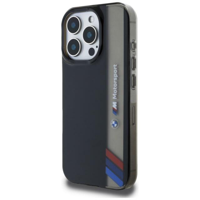 Case BMW Motorsport IML Vertical Stripe for iPhone 16 Pro Max black - imagine 2