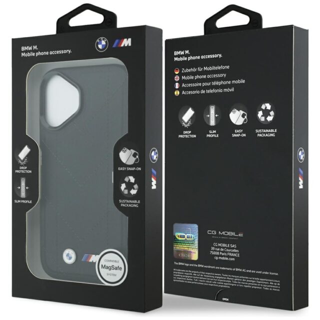 Case BMW M Quilted Logo MagSafe for  iPhone 17 black - imagine 8