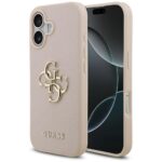 Guess Grained Big 4G & Classic Logo Case for iPhone 17 Pink