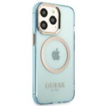 Guess GUHMP13XHTCMB iPhone 13 Pro Max 6,7" blue hard case Gold Outline Translucent MagSafe - imagine 4